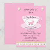 Sip and See Invitations Baby Girl Douche (Devant / Derrière)