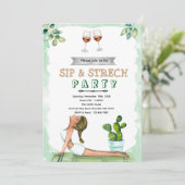 Sip and Stretch Wine and Yoga invitation (Debout devant)