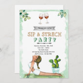 Sip and Stretch Wine and Yoga invitation (Devant / Derrière)