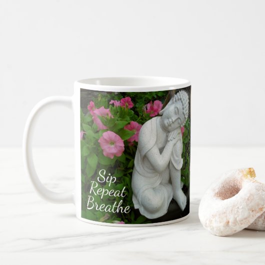 Sip Breathe Repeat Mug – Mindful Affirmation Cup (Avec donut)