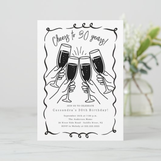 Sip & Celebrate: 30 jaar verjaardag Kaart (Staand voorkant)