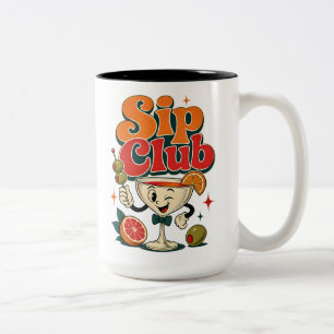 Sip Club Retro Cocktail Tweekleurige Koffiemok