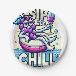 Sip en chill papieren bordje