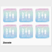 Sip en Dip Pool Party Favor Vierkante Sticker (Vel)