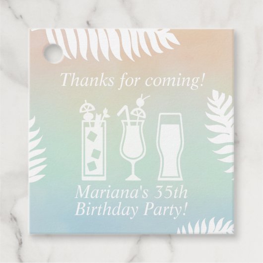 Sip en Dip Pool Party Favorieten Bedankjes Labels (Voorkant)