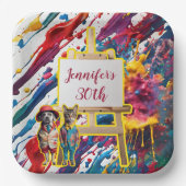 Sip en Paint party accessoires schilderkunst kunst Papieren Bordje (Voorkant)