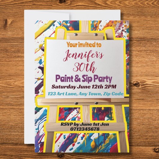 Sip en Paint party art schilderij feest viering Kaart