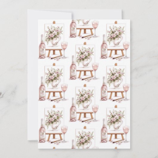 Sip en Paint Party Vrijgezellenfeest Kaart (Achterkant)