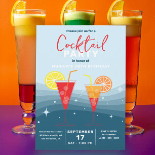 Sip en Sparkle Cocktail Soirée Verjaardagsfeest Kaart