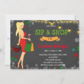 Sip en winkel kerstuitnodiging bedankkaart (Voorkant)