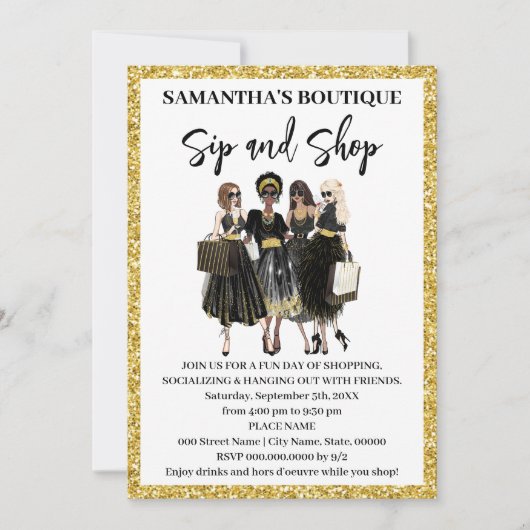 Sip en Winkel Pop-Up Shop Kaart (Voorkant)