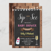 Sip en zie uitnodiging voor damesdouche (Voorkant / Achterkant)