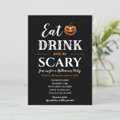 Sip, Feest & Fright: moderne Halloween typografie Kaart (Staand voorkant)