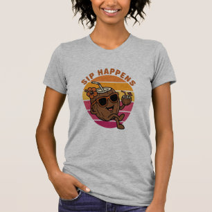Sip Gebeurt Kokos T-shirt – Grappige Tropische Zom