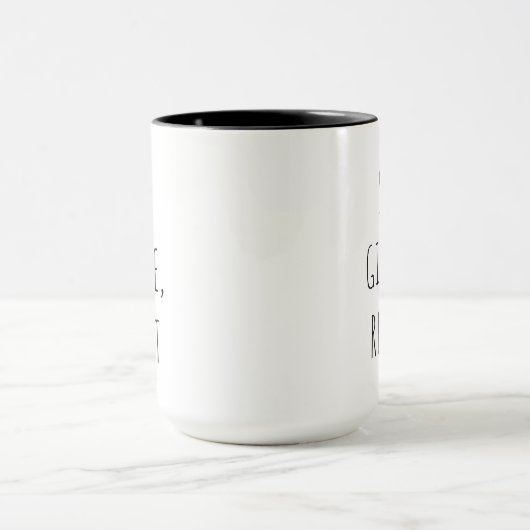 Sip, Giggle, Herhaal Funny Modern Black en White Mok (Midden)