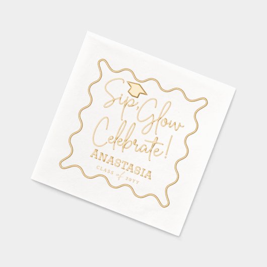 Sip Glow Celebration Script Grad Casquette Grad Gr (Gauche)