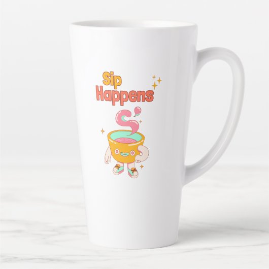 Sip Happens Humor Latte Mug (Droite)