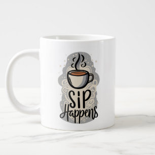 Sip Happens Koffiehuis Oude klassieke stijl Extra Grote Beker