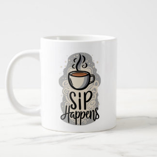 Sip Happens Koffiehuis Oude klassieke stijl Extra Grote Beker
