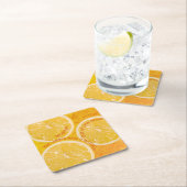 "Sip Happens" Leuke Lemon Slice Cocktail Set van 6 Vierkante Kartonnen Onderzetter (Insitu)