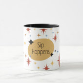 Sip Happens - Mug De Café Moderne Rétro Du Milieu (Centre)