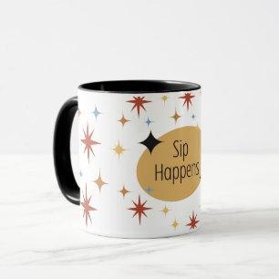 Sip Happens - Retro Mid-Century Mok