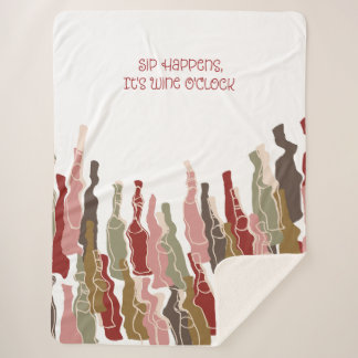 Sip Happens Wijnliefhebber Sherpa Blanket Deken