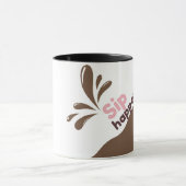 Sip Happy Funny Coffee Mug - Gras Conception de dé (Centre)