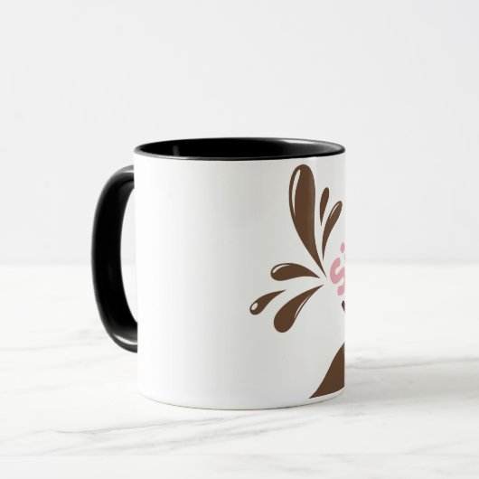 Sip Happy Funny Coffee Mug - Gras Conception de dé (Devant gauche)