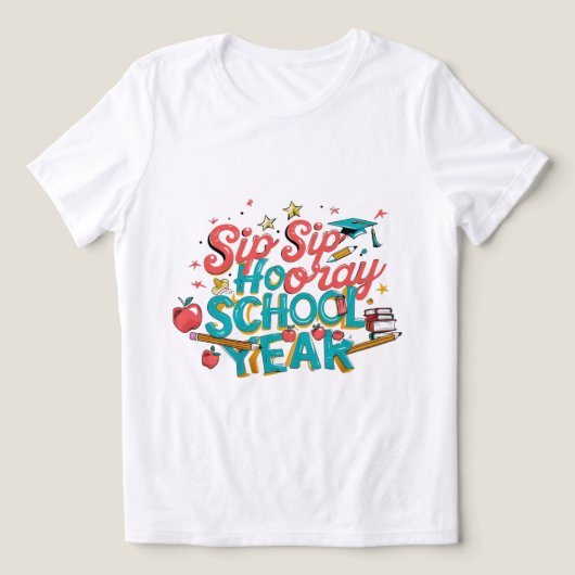 Sip Hoera Terug naar school Tri-Blend Shirt (Design voorkant)