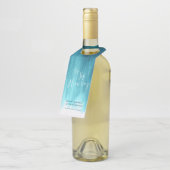 Sip hooray aangepaste bruiloft abstracte blauwgroe flessenhanger (Schuin)