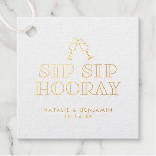 Sip Hooray Champagne Toast Bedankjes Labels