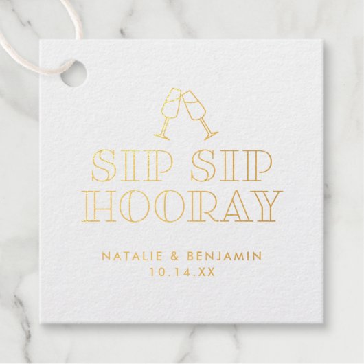Sip Hooray Champagne Toast Bedankjes Labels (Voorkant)