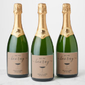 Sip Hooray Chapagne Label, Bruiloft Glas Sparkling Wijnetiket (Flessen)