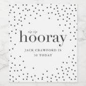 SIP Hooray Verjaardags Fles Label Wijn Etiket (Enkel label)