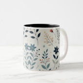 Sip in Bloom : La Mug de café floral feuillu (Devant droit)