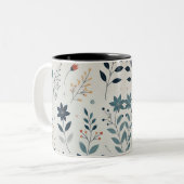 Sip in Bloom : La Mug de café floral feuillu (Devant gauche)