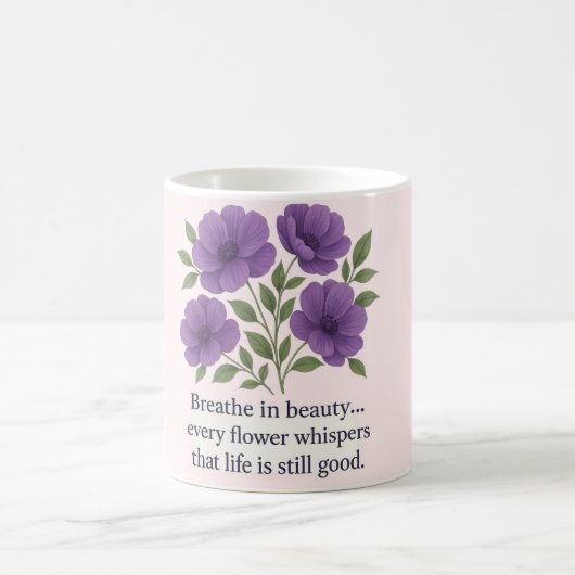 "Sip in Serenity - Purple Floral Mug (Centre)