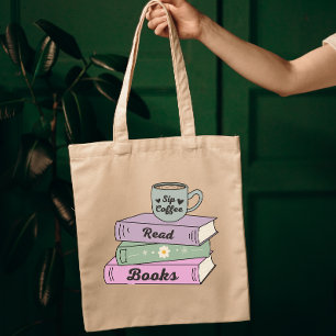 Sip Koffie Lees boeken Grappige boek minnaar quote Tote Bag