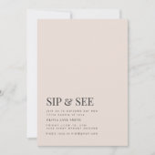 Sip noir et blanc & Voir Invitation de fête Rainbo (Devant)