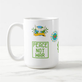 SIP OF PEACE,NOT WAR 15OZ CERAMIC MUG KOFFIEMOK