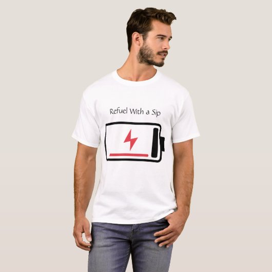 Sip om op te laden t-shirt (Voorkant volledig)