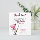 Sip & Paint Art 40e anniversaire Invitation (Debout devant)