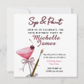 Sip & Paint Art 40e anniversaire Invitation (Devant)