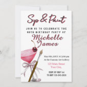 Sip & Paint Art 40e anniversaire Invitation (Devant)