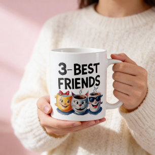 Sip, Rire, Répéter : 3 Meilleurs Amis Café Mug