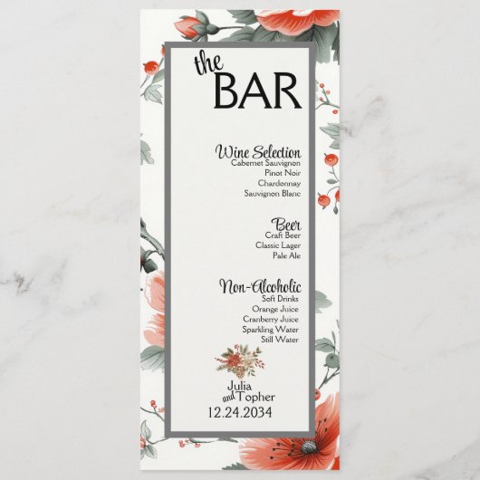 Sip, Savor en Sparkle: uw kerstbruiloft Menu (Achterkant)