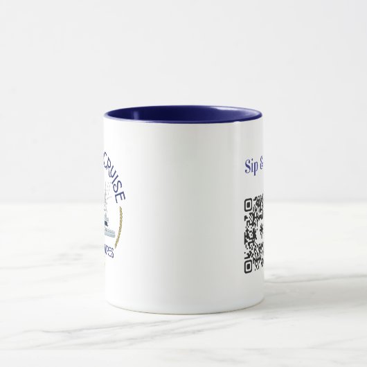 Sip & Sea Coffee Mug with QR Code (Centre)