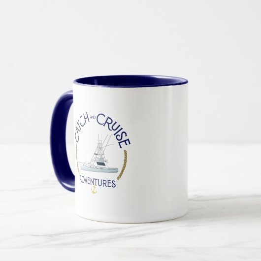Sip & Sea Coffee Mug with QR Code (Devant gauche)