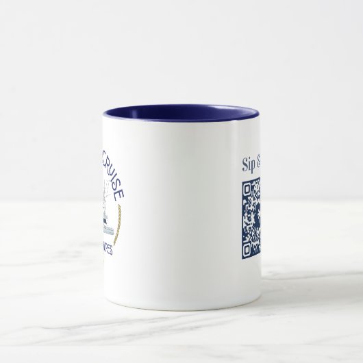 Sip & Sea Coffee Mug with QR Code (Centre)